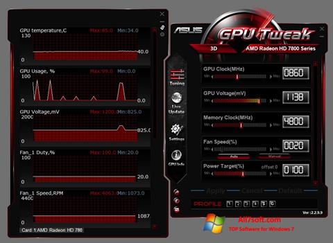 Скріншот ASUS GPU Tweak для Windows 7