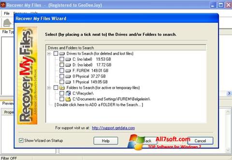 Скріншот Recover My Files для Windows 7