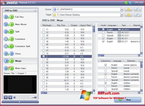 Скріншот DVDFab для Windows 7