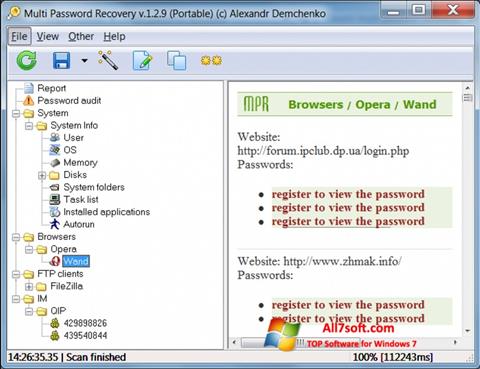 Скріншот Multi Password Recovery для Windows 7