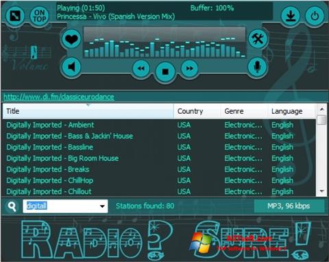 Скріншот RadioSure для Windows 7