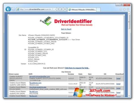 Скріншот Driver Identifier для Windows 7