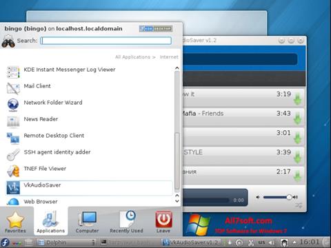 Скріншот VkAudioSaver для Windows 7