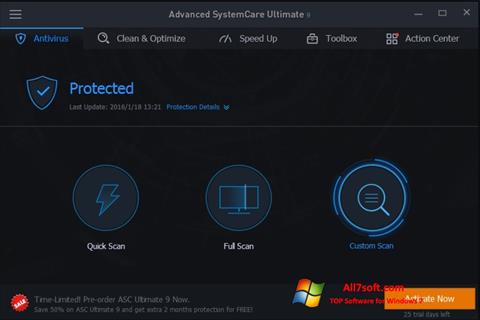 Скріншот Advanced SystemCare для Windows 7