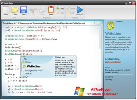 Скріншот Small Basic для Windows 7