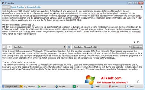 Скріншот QTranslate для Windows 7