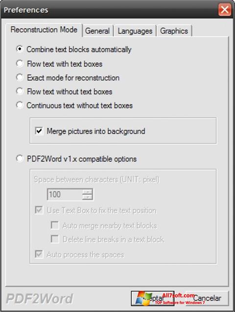 Скріншот PDF2Word для Windows 7