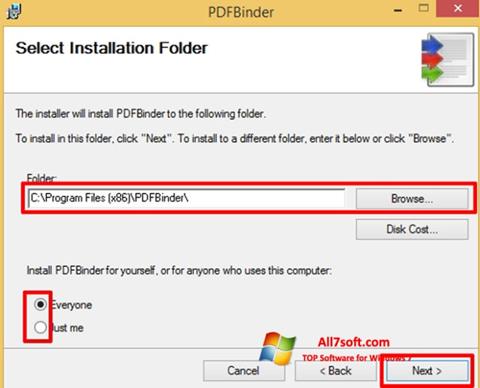 Скріншот PDFBinder для Windows 7