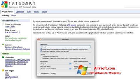 Скріншот NameBench для Windows 7