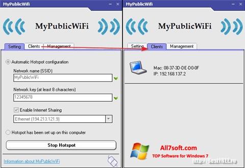 Скріншот MyPublicWiFi для Windows 7