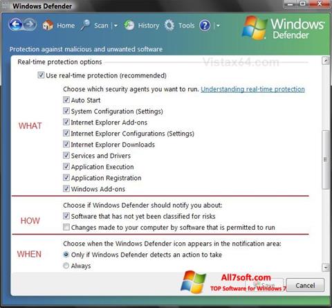 Скріншот Windows Defender для Windows 7