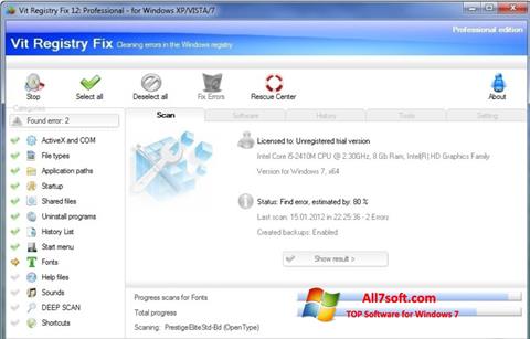 Скріншот Vit Registry Fix для Windows 7