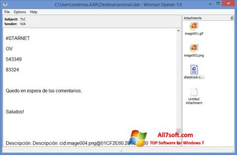 Скріншот Winmail Opener для Windows 7
