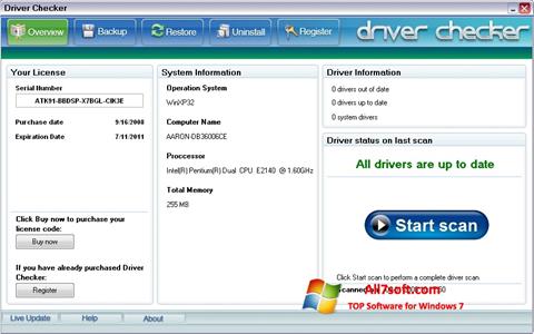 Скріншот Driver Checker для Windows 7