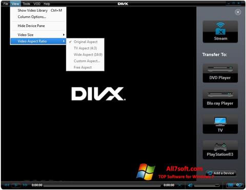Скріншот DivX Player для Windows 7