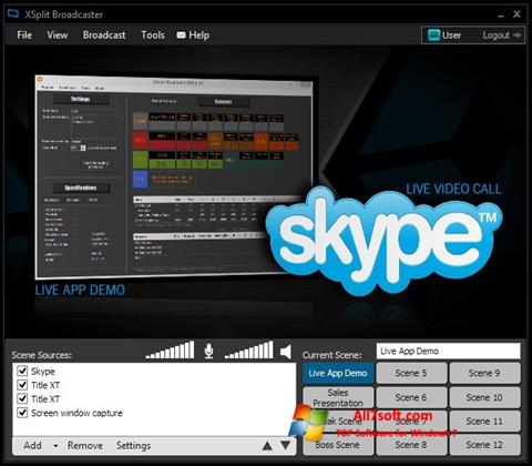Скріншот XSplit Broadcaster для Windows 7