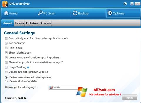 Скріншот Driver Reviver для Windows 7