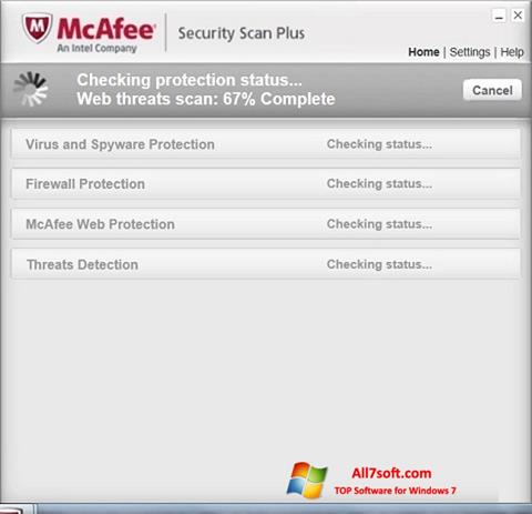 Скріншот McAfee Security Scan Plus для Windows 7