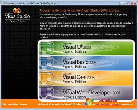 Скріншот Microsoft Visual Studio для Windows 7