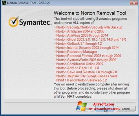 Скріншот Norton Removal Tool для Windows 7
