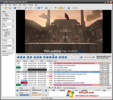 Скріншот Subtitle Workshop для Windows 7