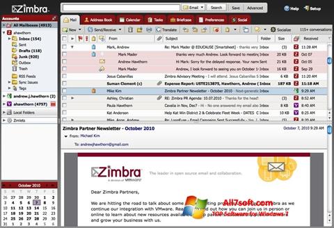 Скріншот Zimbra Desktop для Windows 7