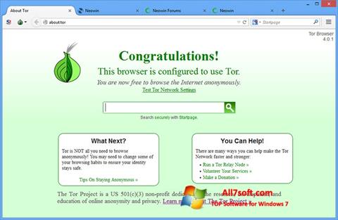 Скріншот Tor для Windows 7