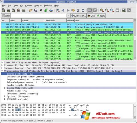 Скріншот Wireshark для Windows 7