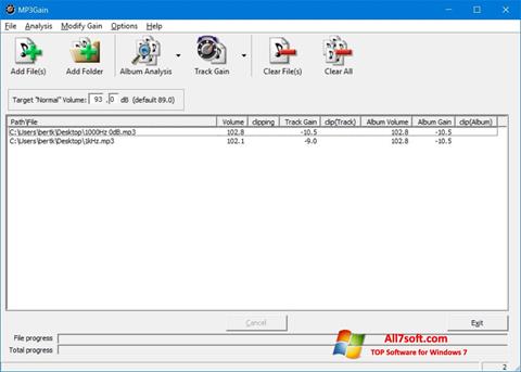 Скріншот MP3Gain для Windows 7