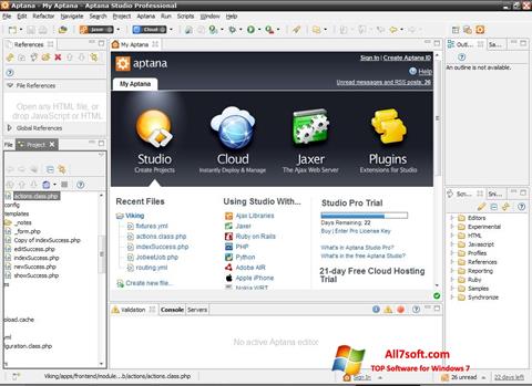 Скріншот Aptana Studio для Windows 7