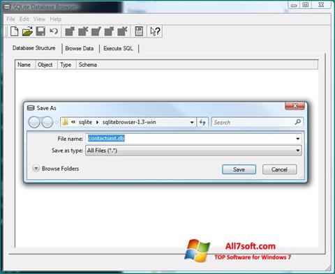 Скріншот SQLite Database Browser для Windows 7