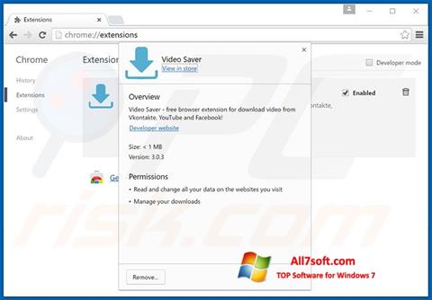 Скріншот VideoSaver для Windows 7