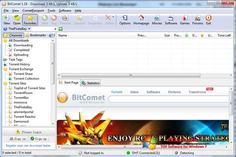 Скріншот BitComet для Windows 7