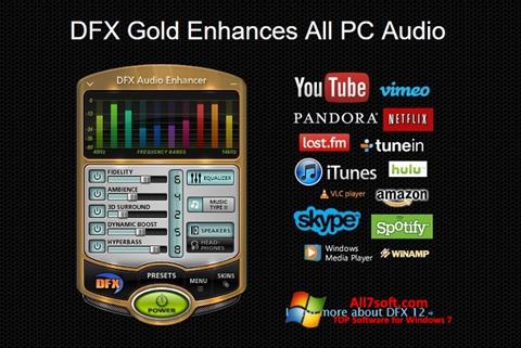 Скріншот DFX Audio Enhancer для Windows 7