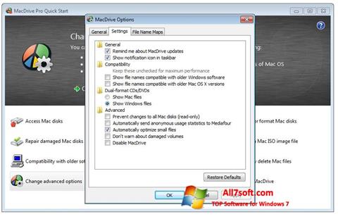 Скріншот MacDrive для Windows 7