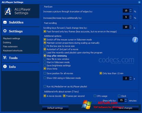Скріншот ALLPlayer для Windows 7