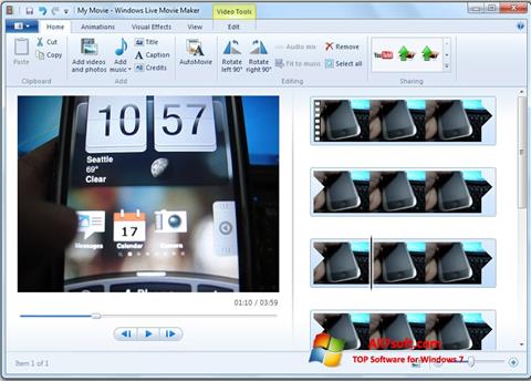 Скріншот Windows Live Movie Maker для Windows 7