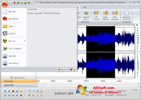 Скріншот Free Audio Editor для Windows 7