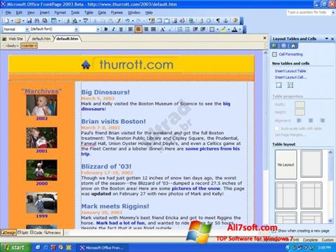 Скріншот Microsoft FrontPage для Windows 7