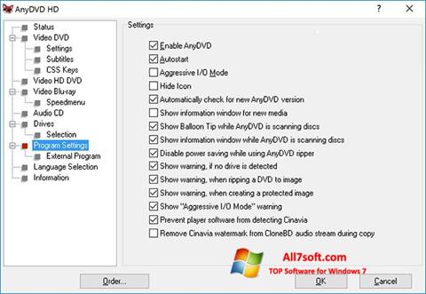Скріншот AnyDVD для Windows 7
