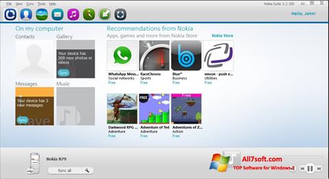 Скріншот Nokia PC Suite для Windows 7
