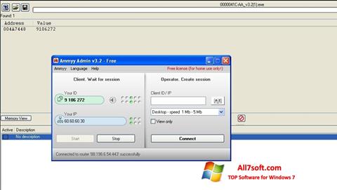 Скріншот Ammyy Admin для Windows 7