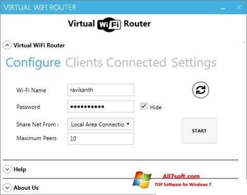 Скріншот Virtual WiFi Router для Windows 7
