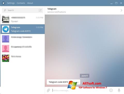 Скріншот Telegram Desktop для Windows 7