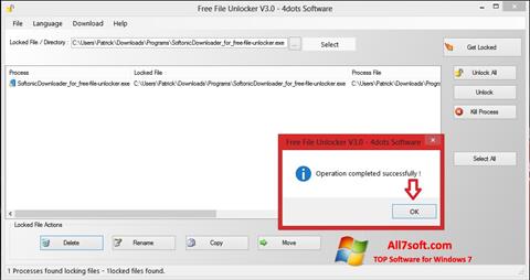 Скріншот Free File Unlocker для Windows 7