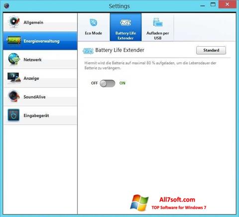 Скріншот Easy Settings для Windows 7