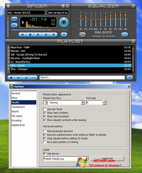 Скріншот Spider Player для Windows 7