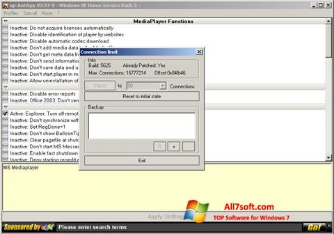 Скріншот XP-AntiSpy для Windows 7