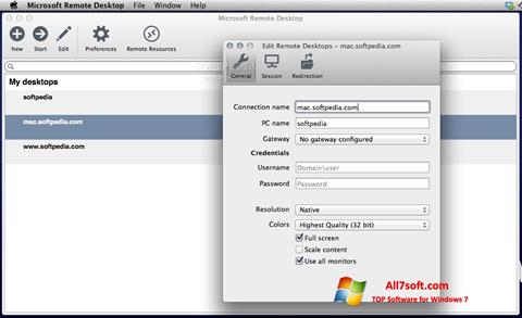 Скріншот Microsoft Remote Desktop для Windows 7