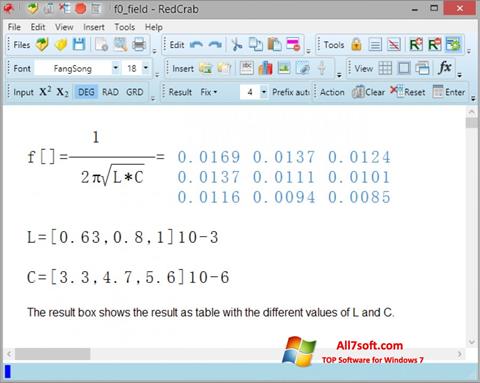 Скріншот RedCrab Calculator для Windows 7